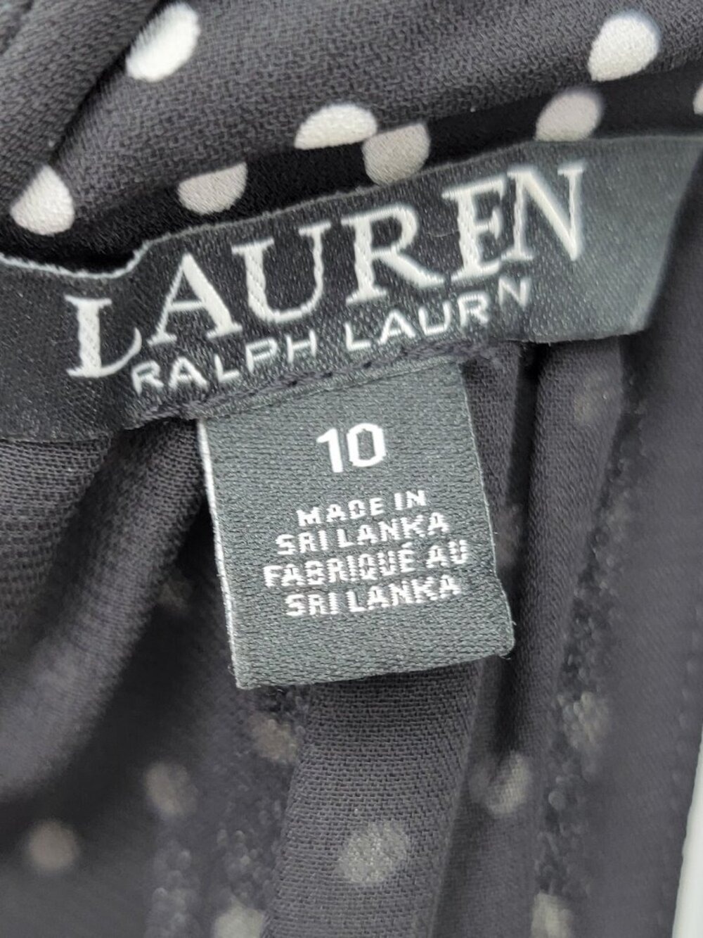 Lauren Ralph Lauren Polka Dot Wide Leg Halter Jumpsuit Size 10 Black White - Picture 6 of 9